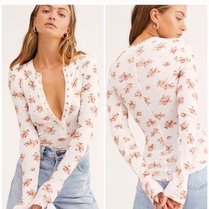 ISO One of the Girls Printed Henley WHITE